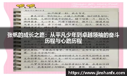张帆的成长之路：从平凡少年到卓越领袖的奋斗历程与心路历程